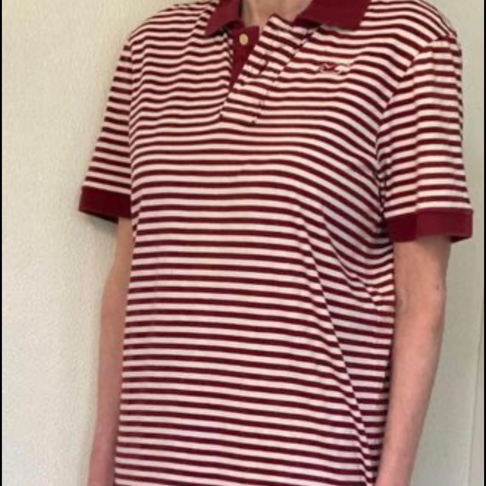 Hollister Men’s Burgundy & cream Size L Polo Shirt